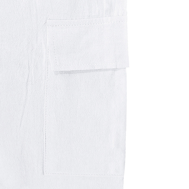 Men's Linen Drawstring Pants - Elastic Waist Loose Fit for leisure & Beach