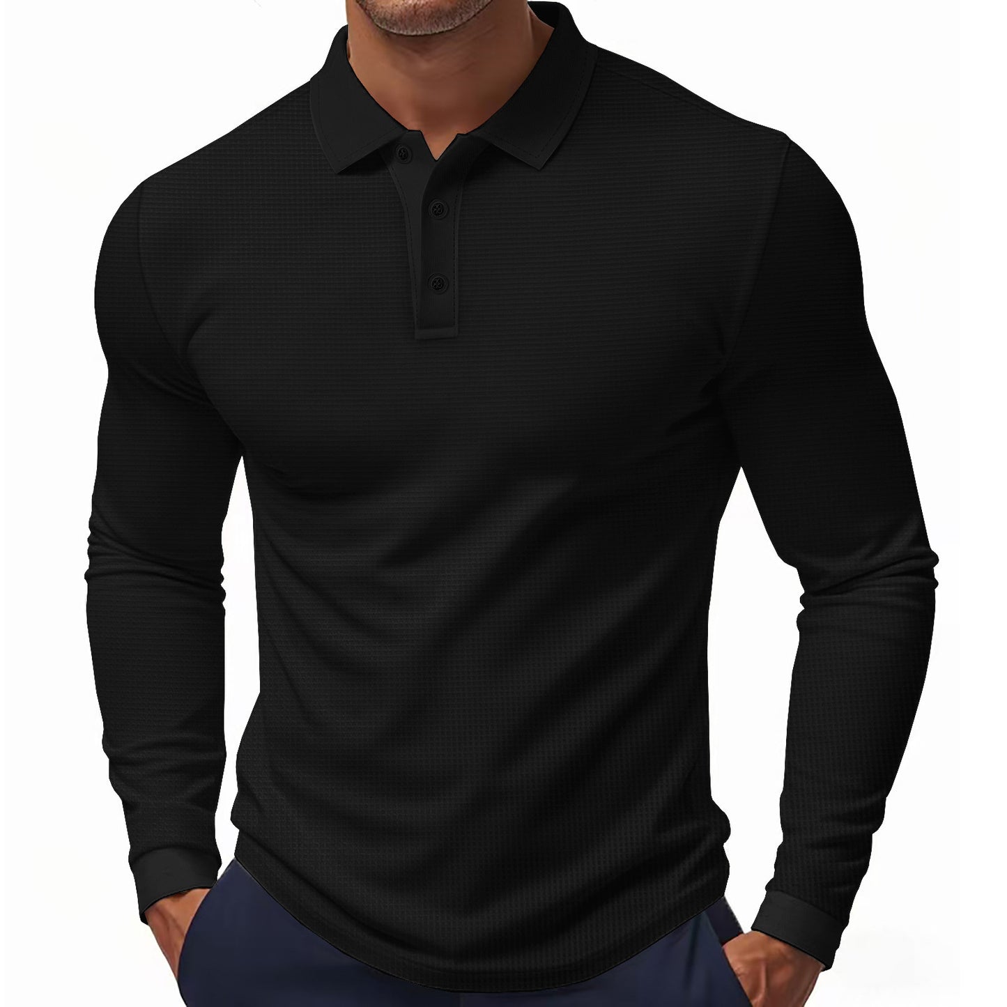American Spring and Autumn Thin Men's Quick Dry Breathable Long Sleeve Polo Polo Golf Casual T-Shirt Men