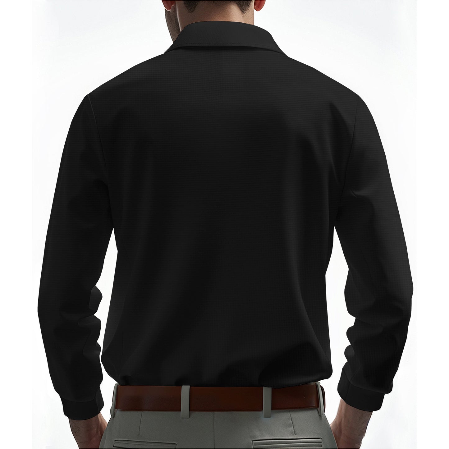 American Spring and Autumn Thin Men's Quick Dry Breathable Long Sleeve Polo Polo Golf Casual T-Shirt Men