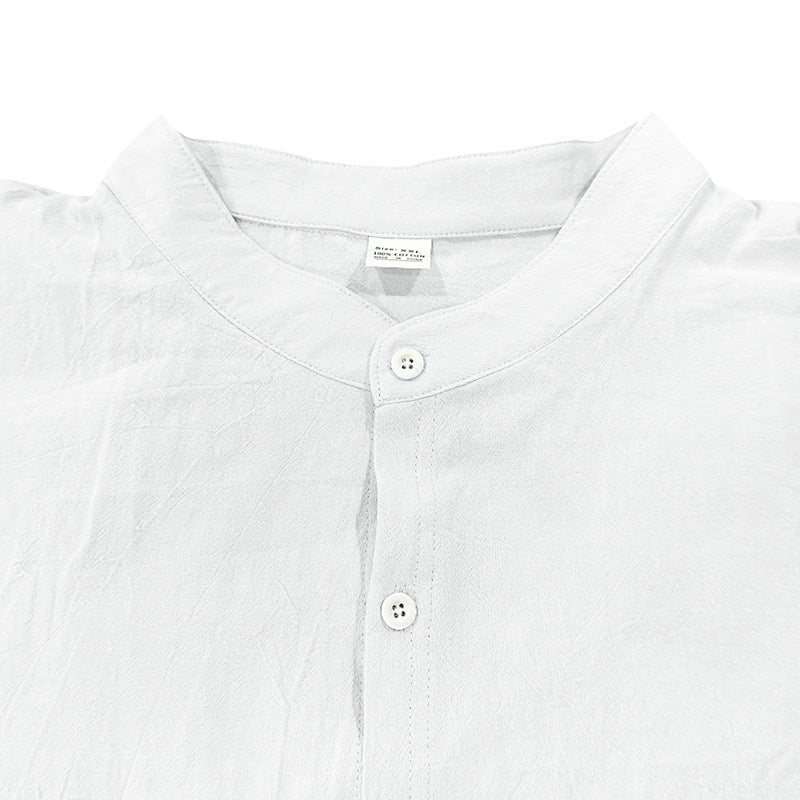 Men's Vacation Linen Button Down Shirt - Casual Slim Fit with Chest Pocket for Beach