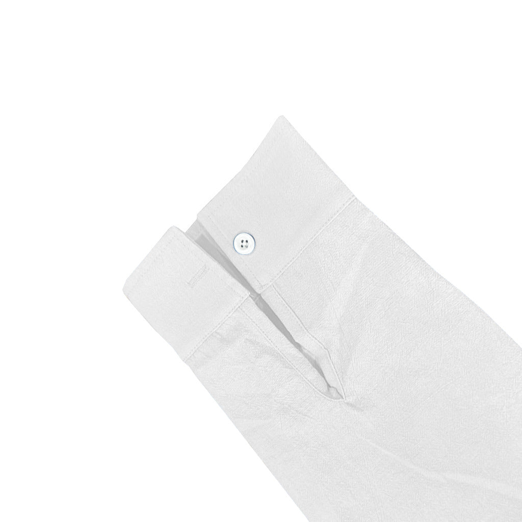 Men's Vacation Linen Button Down Shirt - Casual Slim Fit with Chest Pocket for Beach