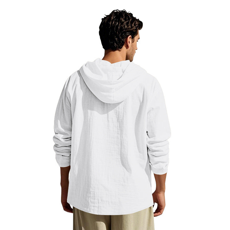 Men's Linen Button Down Shirt - Casual Slim Beach & Vacation