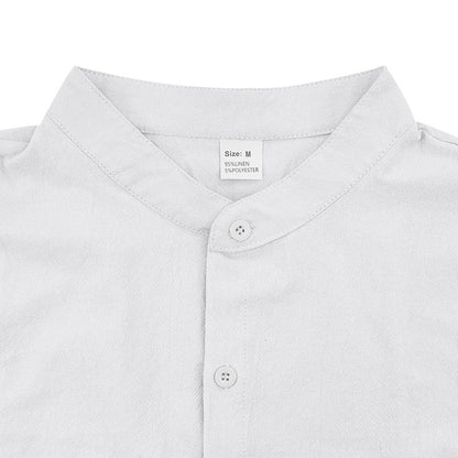 Men's Linen Button Down Shirt - Casual Slim Fit with Chest Pocket for Beach & Vacation