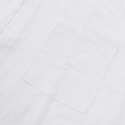 Men's Linen Button Down Shirt - Casual Slim Fit with Chest Pocket for Beach & Vacation