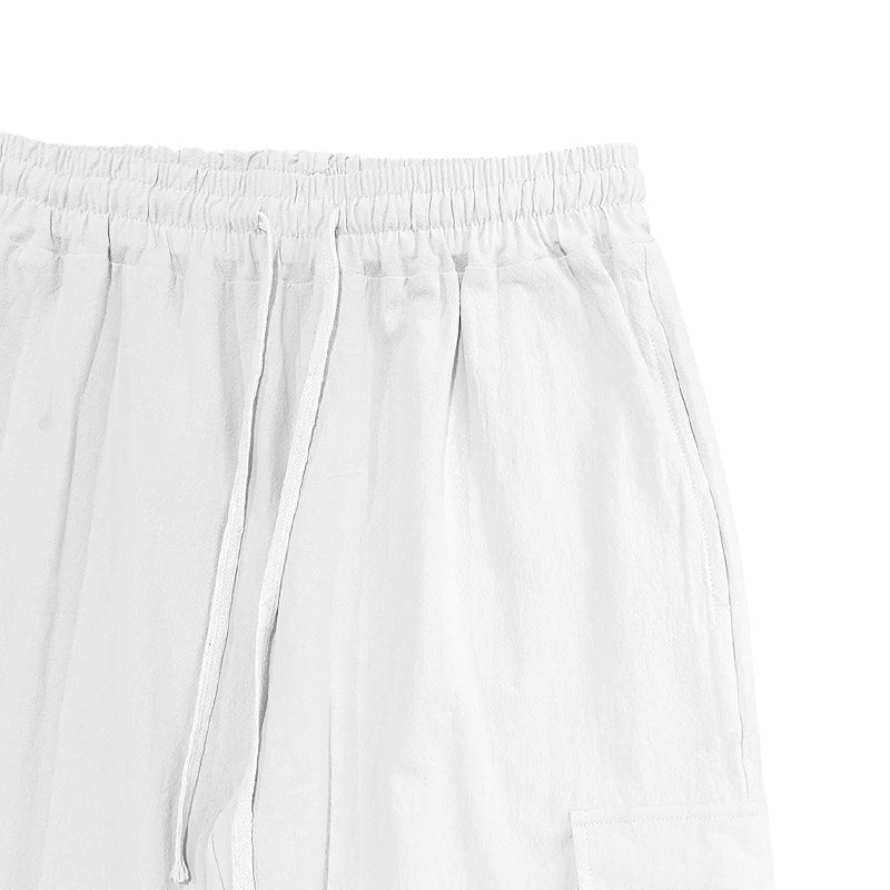 Men's Casual Linen Pants Elastic Waist Drawstring Beach Summer Pants  Linen Pants