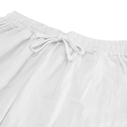 Men's Drawstring Linen Pants Casual Summer Beach Loose Trousers