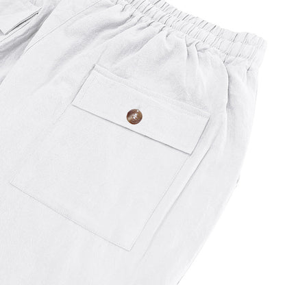 New men's loose linen casual wide-leg trendy beach sports all-season breathable trousers