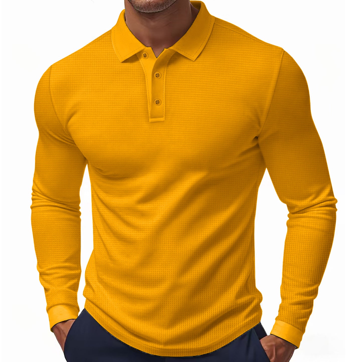 American Spring and Autumn Thin Men's Quick Dry Breathable Long Sleeve Polo Polo Golf Casual T-Shirt Men