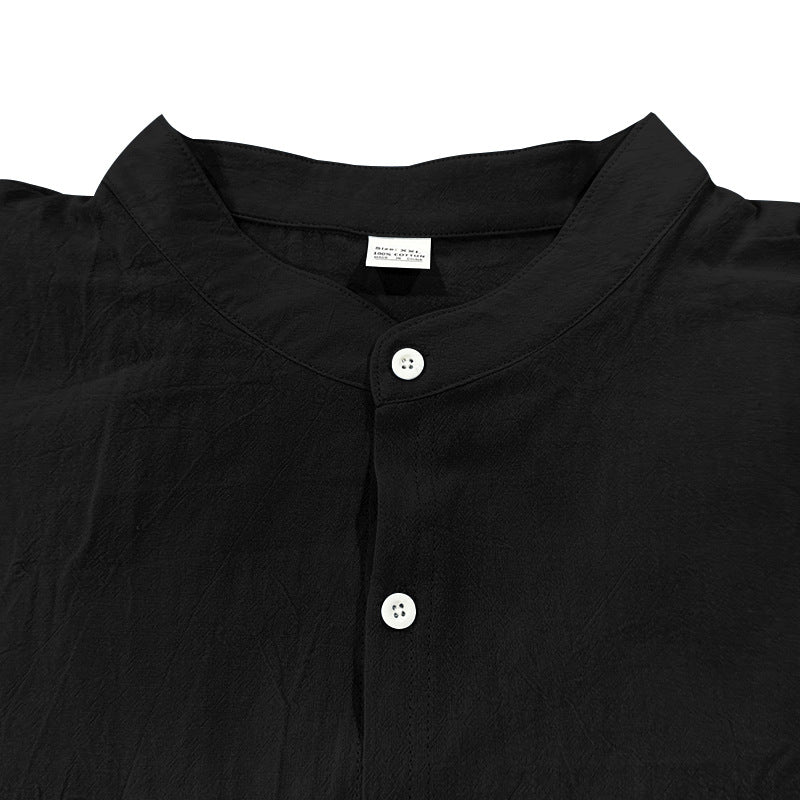 Men's Vacation Linen Button Down Shirt - Casual Slim Fit with Chest Pocket for Beach