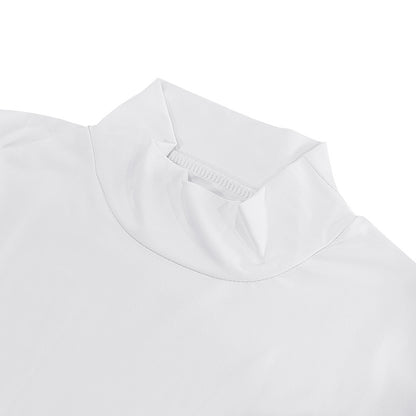 Men's Summer Stretch Slim British Gentleman's Casual Base Shirt Small Turtleneck Short Sleeve T-Shirt Men's