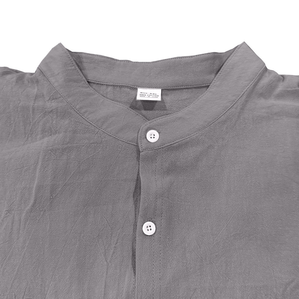 Men's Vacation Linen Button Down Shirt - Casual Slim Fit with Chest Pocket for Beach