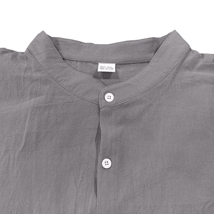 Men's Vacation Linen Button Down Shirt - Casual Slim Fit with Chest Pocket for Beach