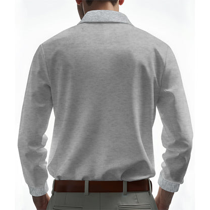 American Spring and Autumn Thin Men's Quick Dry Breathable Long Sleeve Polo Polo Golf Casual T-Shirt Men
