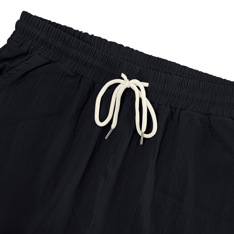 Men's Linen Drawstring Pants - Elastic Waist Loose Fit for leisure & Beach