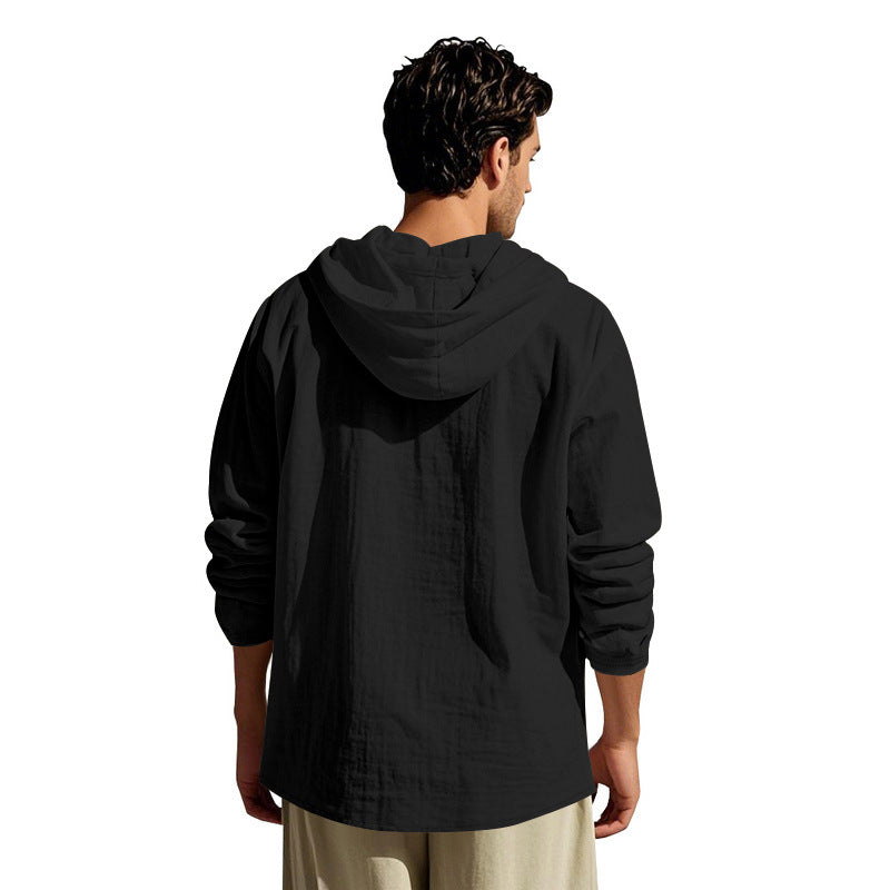 Men's Linen Button Down Shirt - Casual Slim Beach & Vacation