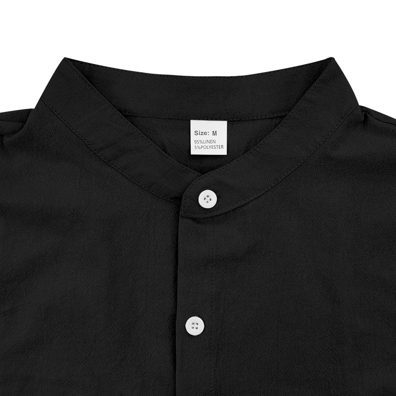 Men's Linen Button Down Shirt - Casual Slim Fit with Chest Pocket for Beach & Vacation