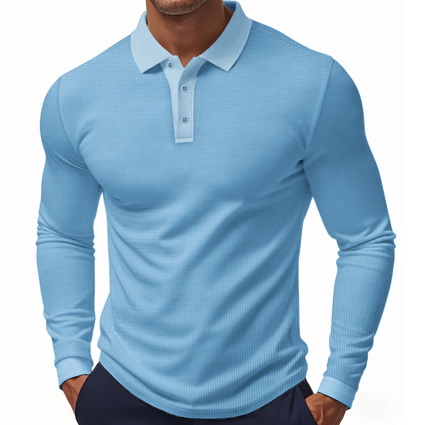 American Spring and Autumn Thin Men's Quick Dry Breathable Long Sleeve Polo Polo Golf Casual T-Shirt Men