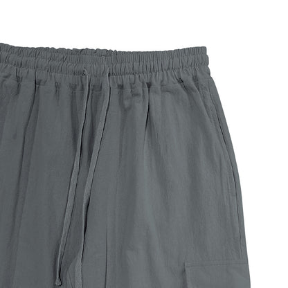 Men's Casual Linen Pants Elastic Waist Drawstring Beach Summer Pants  Linen Pants