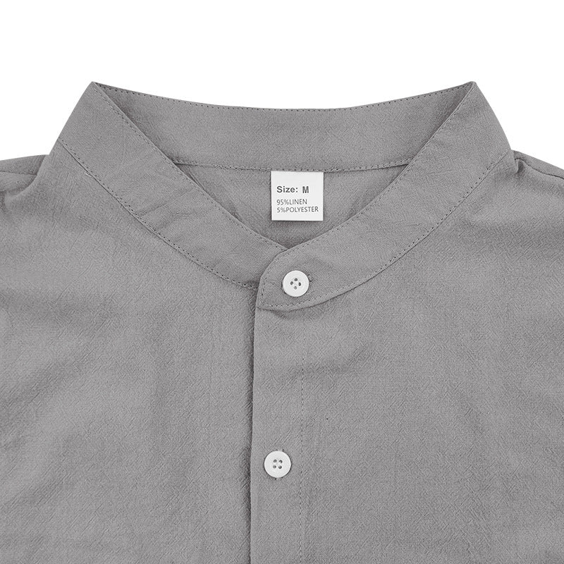 Men's Linen Button Down Shirt - Casual Slim Fit with Chest Pocket for Beach & Vacation