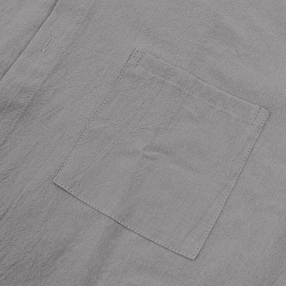 Men's Linen Button Down Shirt - Casual Slim Fit with Chest Pocket for Beach & Vacation