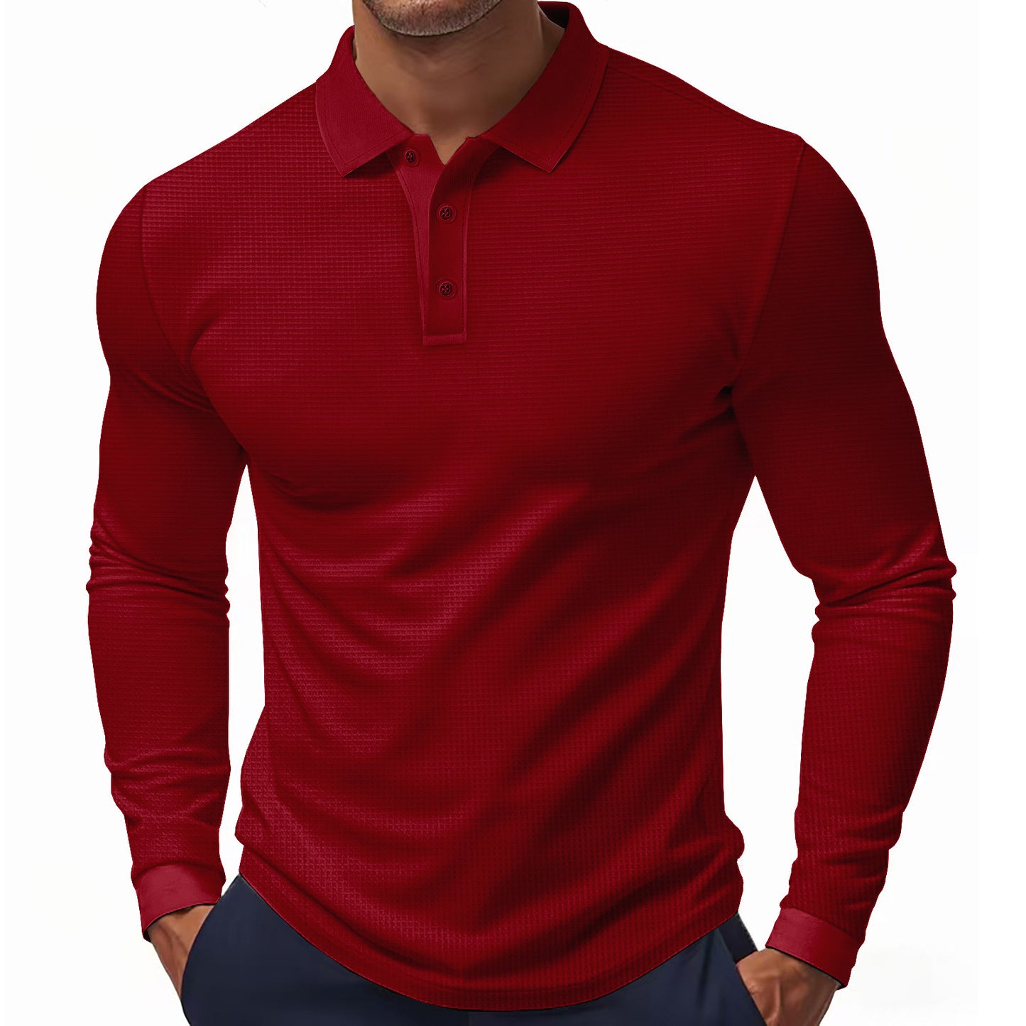 American Spring and Autumn Thin Men's Quick Dry Breathable Long Sleeve Polo Polo Golf Casual T-Shirt Men