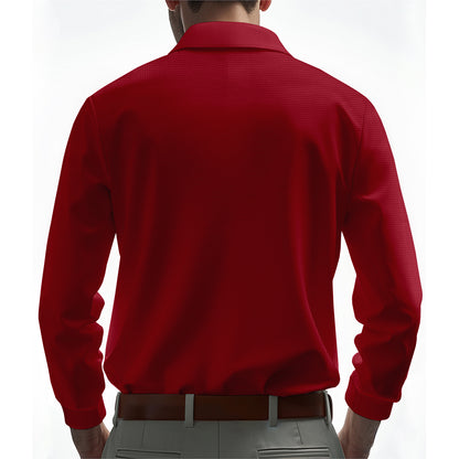 American Spring and Autumn Thin Men's Quick Dry Breathable Long Sleeve Polo Polo Golf Casual T-Shirt Men