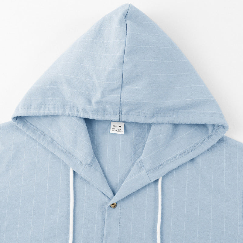 Men's Cotton Linen Short Sleeve Casual  Button Down Shirt - Vacation Beach Top