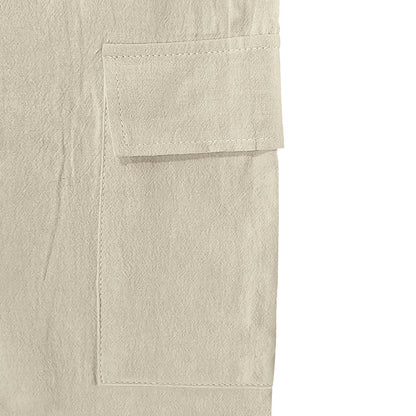 Men's Linen Drawstring Pants - Elastic Waist Loose Fit for leisure & Beach
