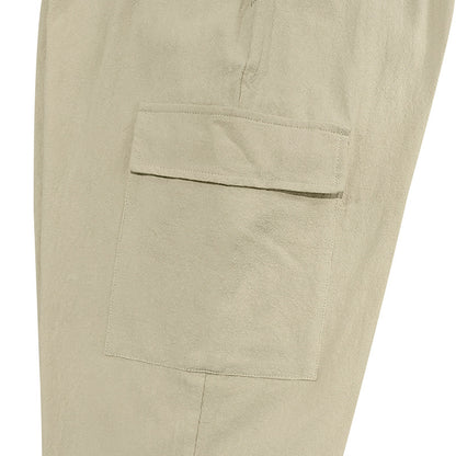 Men's Casual Linen Pants Elastic Waist Drawstring Beach Summer Pants  Linen Pants