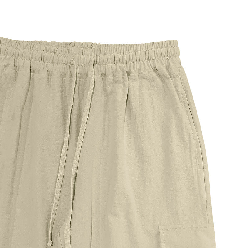 Men's Casual Linen Pants Elastic Waist Drawstring Beach Summer Pants  Linen Pants