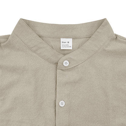 Men's Linen Button Down Shirt - Casual Slim Fit with Chest Pocket for Beach & Vacation