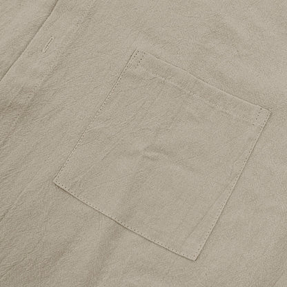 Men's Linen Button Down Shirt - Casual Slim Fit with Chest Pocket for Beach & Vacation