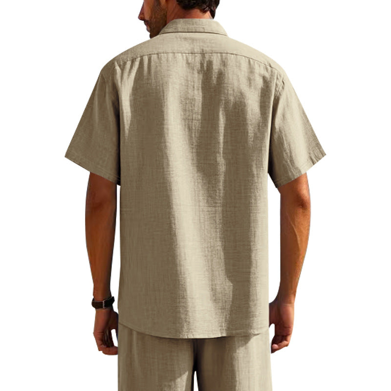 Linen Pants Men Casual Loose Fit Elastic Drawstring Waist Summer Beach Pants