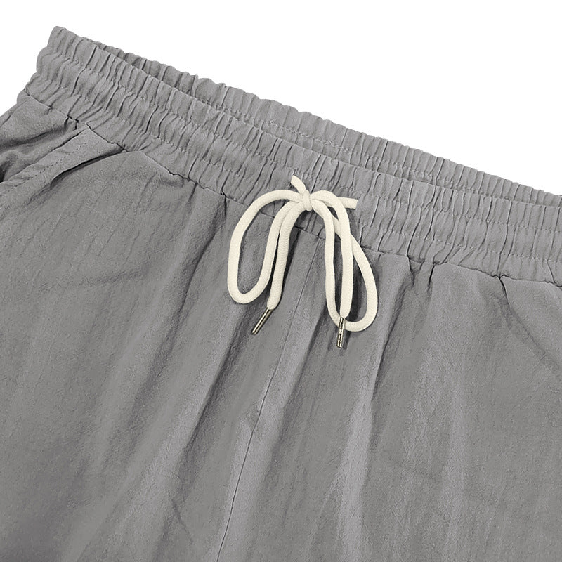 Men's Linen Drawstring Pants - Elastic Waist Loose Fit for leisure & Beach