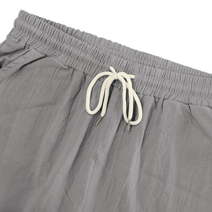 Men's Linen Drawstring Pants - Elastic Waist Loose Fit for leisure & Beach