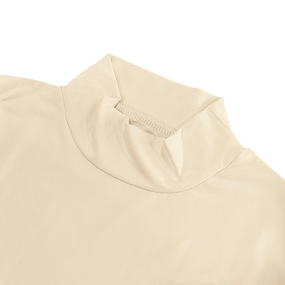Men's Summer Stretch Slim British Gentleman's Casual Base Shirt Small Turtleneck Short Sleeve T-Shirt Men's